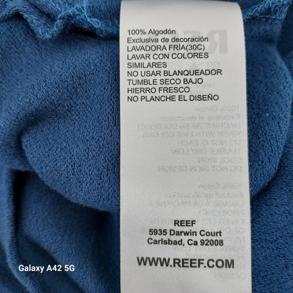 Reef Mens Blue Short Sleeve Pocket Polo‎ Shirt Size Medium